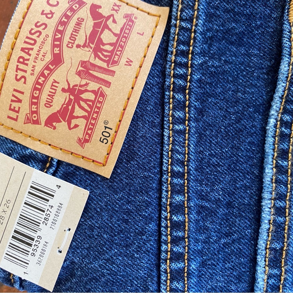 Levi's Dark Blue 501 Cropped Jeans
